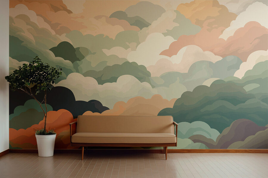 Nuages colorés dans le ciel