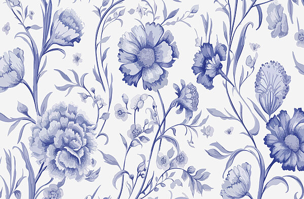 Motif floral bleu et blanc Motif floral bleu et blanc