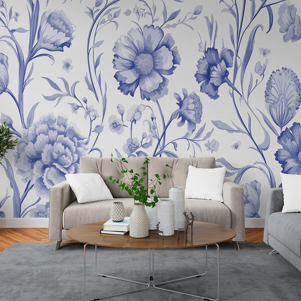 Motif floral bleu et blanc Motif floral bleu et blanc