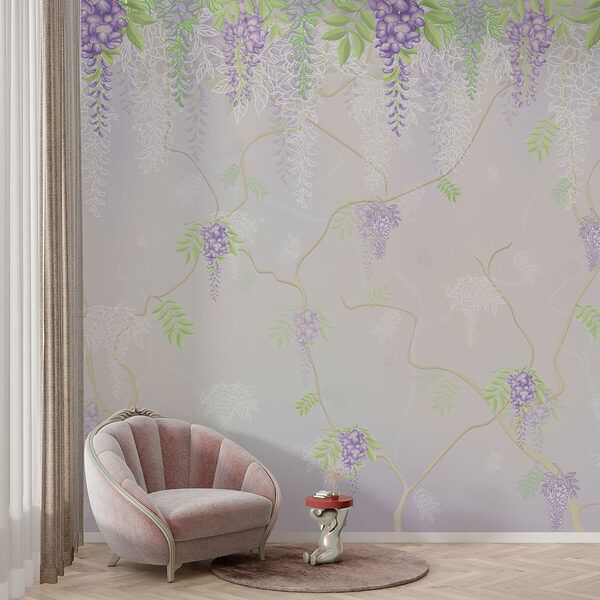 Papier peint avec des fleurs violettes Papier peint avec des fleurs violettes