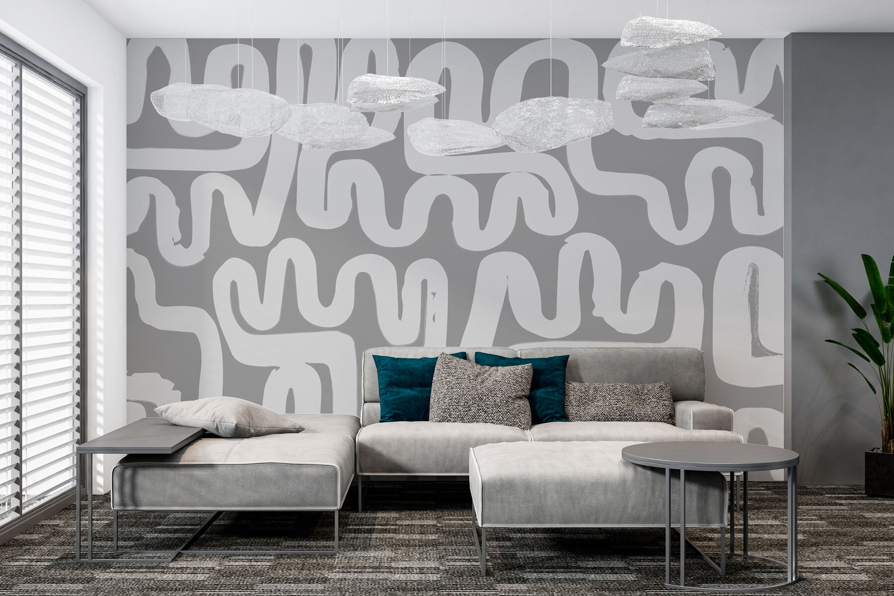 Maze with white lines