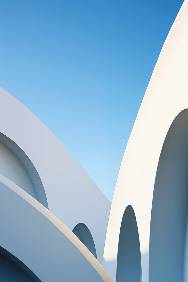 Bâtiment blanc avec un ciel bleu Bâtiment blanc avec un ciel bleu