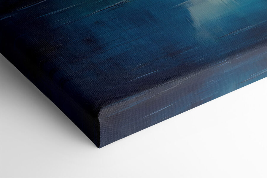 Peinture d'un lac avec montagnes et arbres