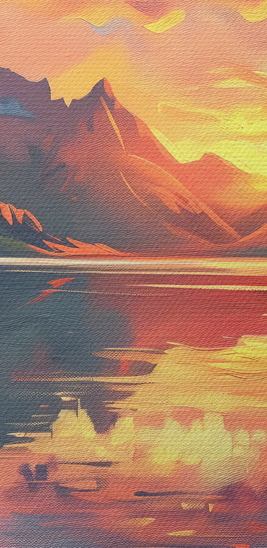 Chaîne de montagnes avec lac et coucher de soleil Chaîne de montagnes avec lac et coucher de soleil