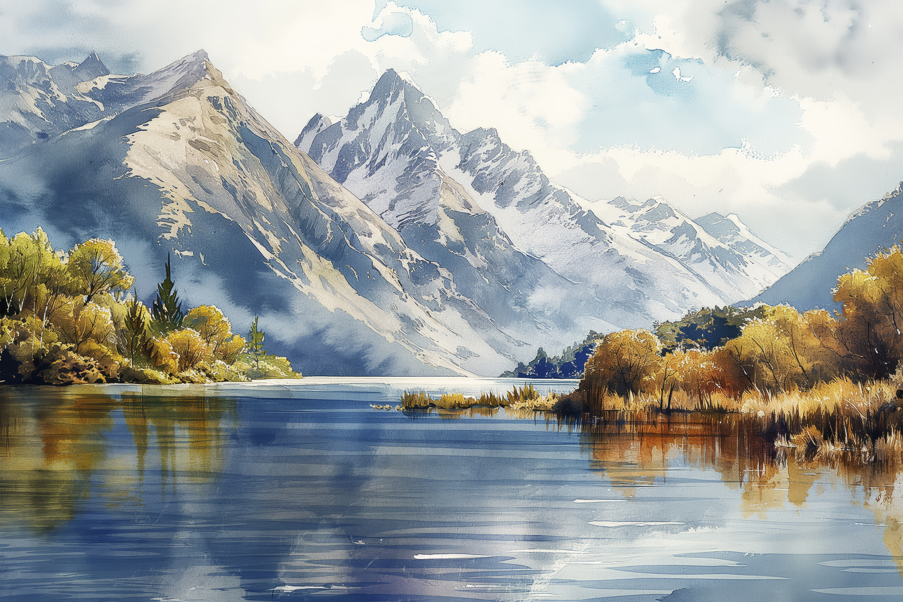Water with mountains in the background
