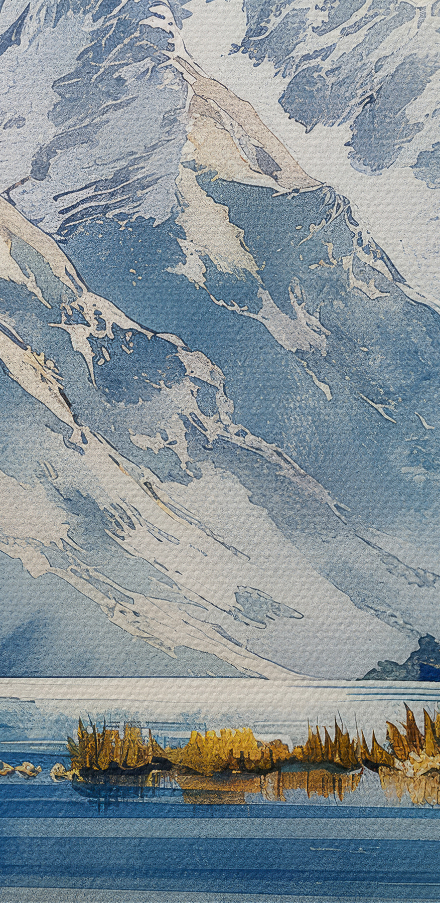 Eau avec des montagnes en arrière-plan