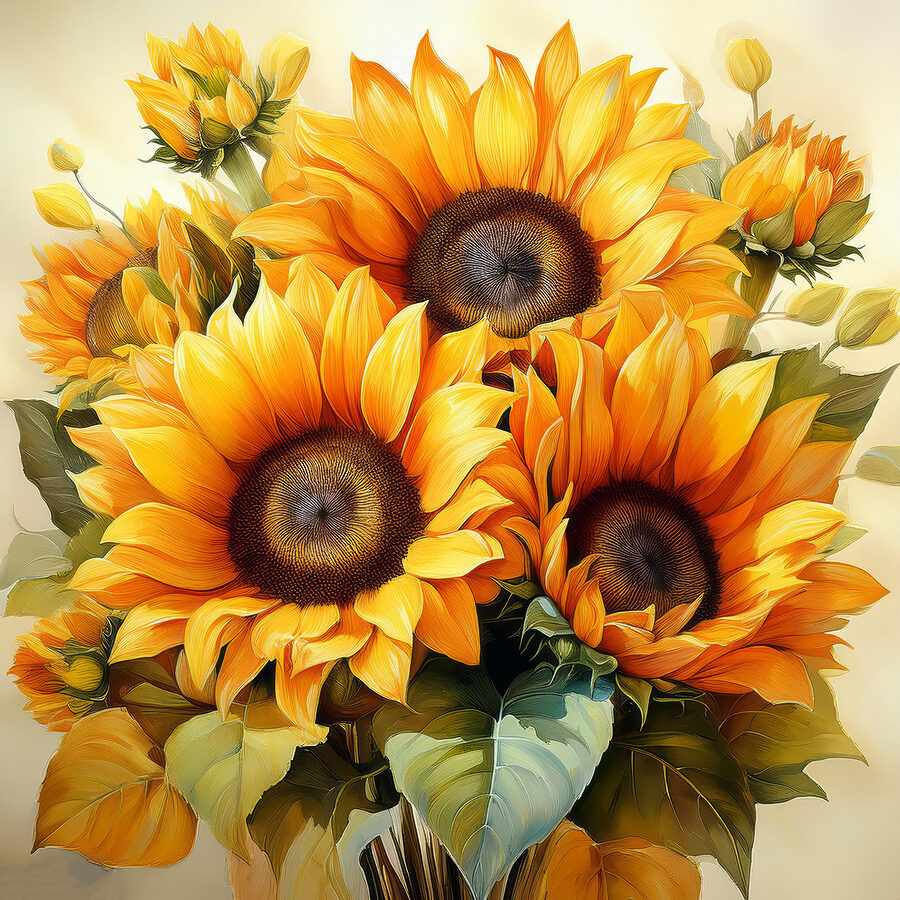 Bouquet de tournesols jaunes