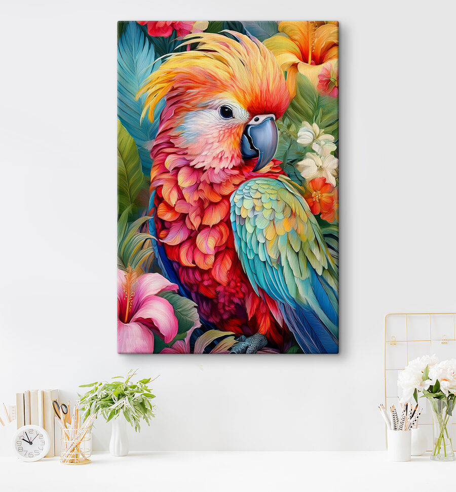 Oiseau coloré avec plumes