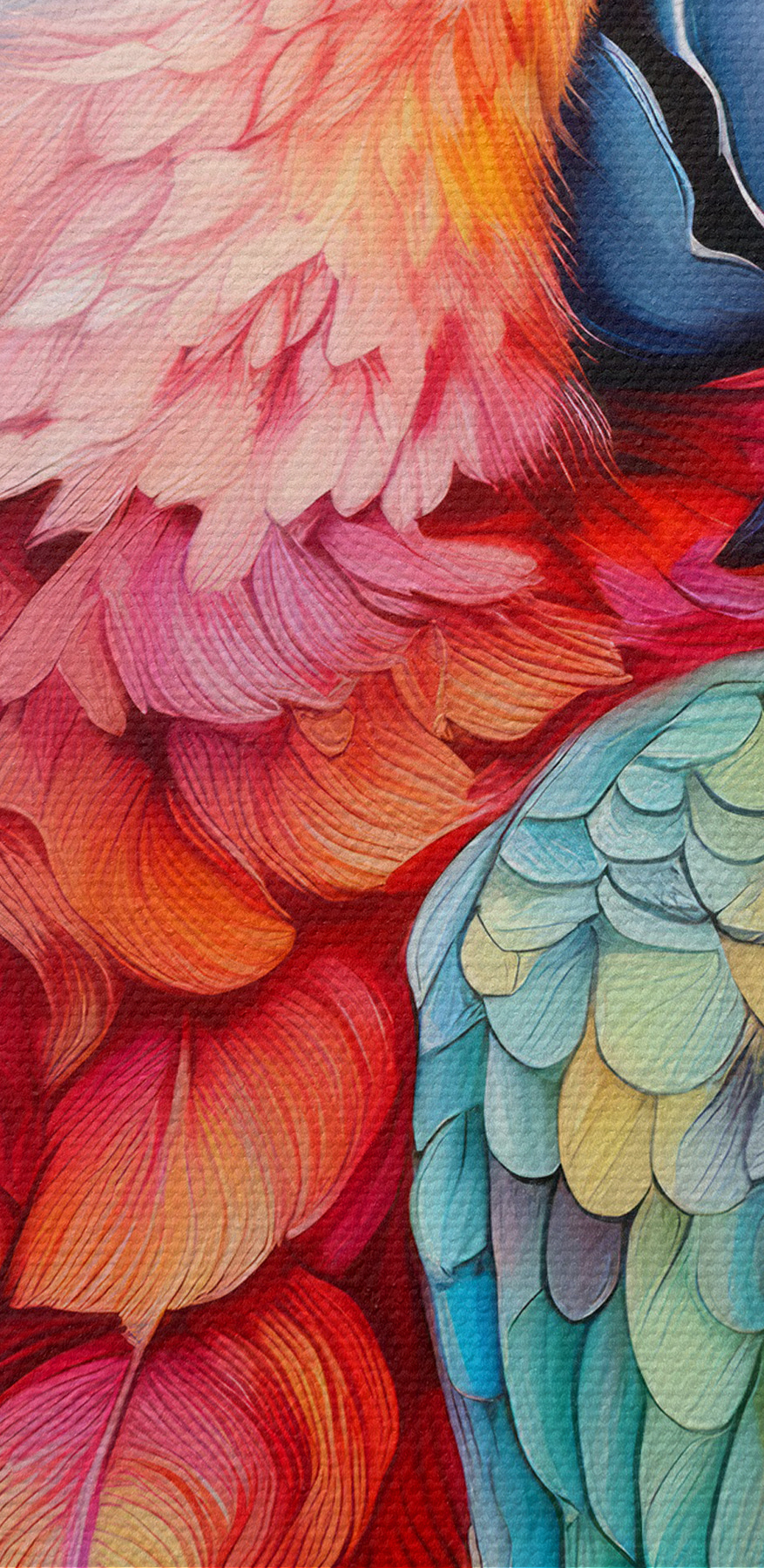 Oiseau coloré avec plumes