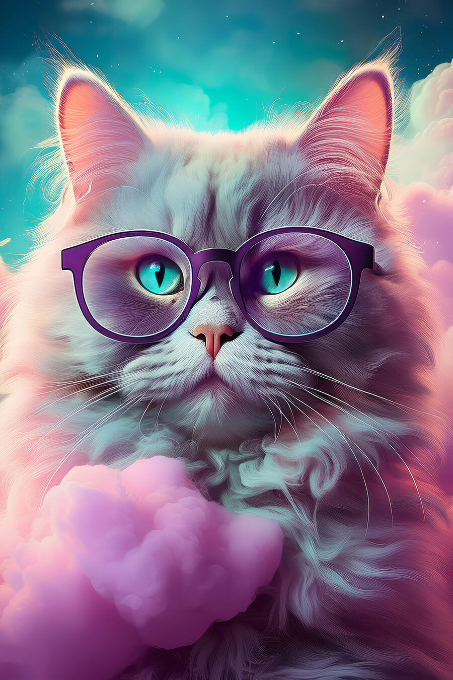 Chat portant des lunettes