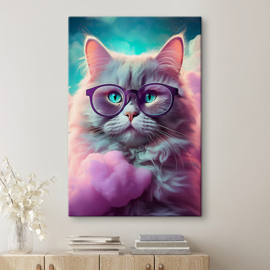 Chat portant des lunettes