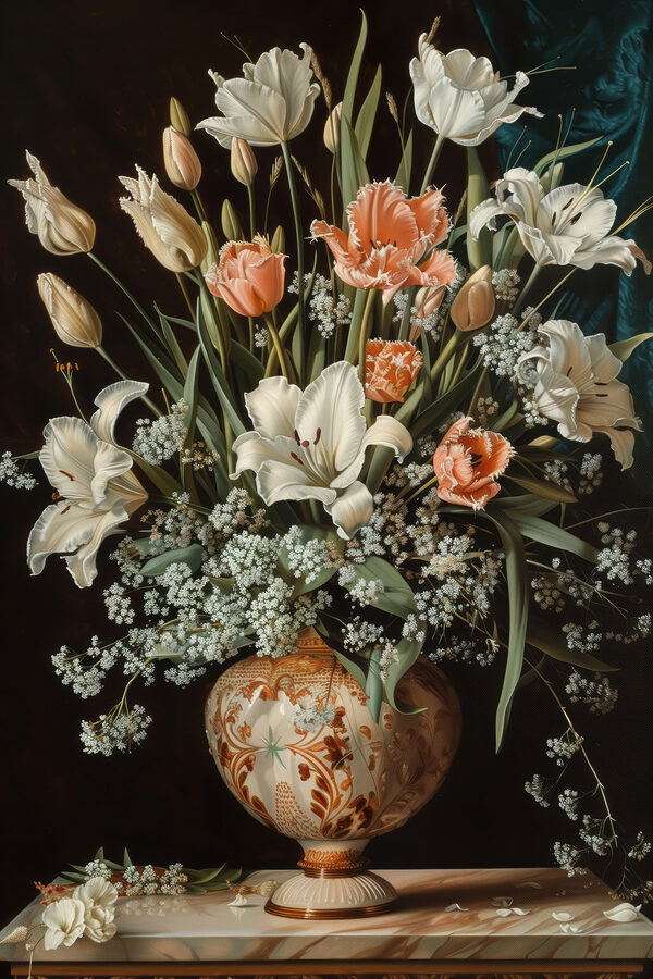 Peinture de fleurs dans un vase Peinture de fleurs dans un vase