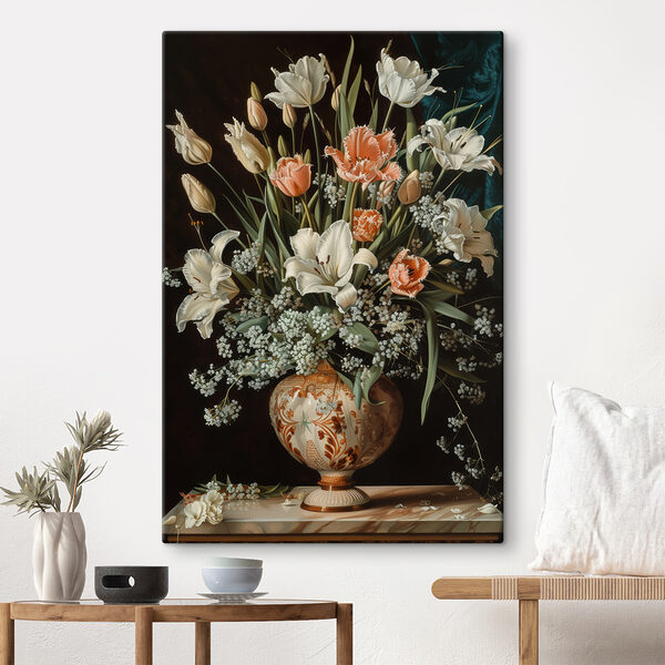 Peinture de fleurs dans un vase Peinture de fleurs dans un vase