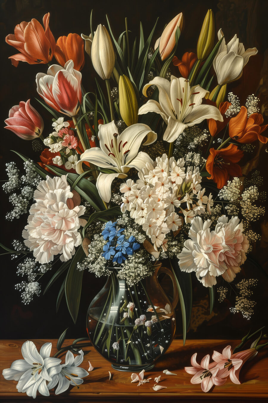 Peinture de fleurs dans un vase