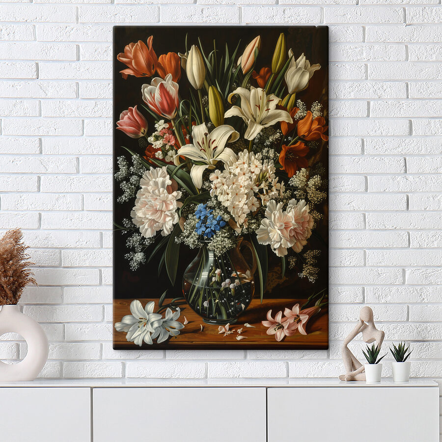 Peinture de fleurs dans un vase