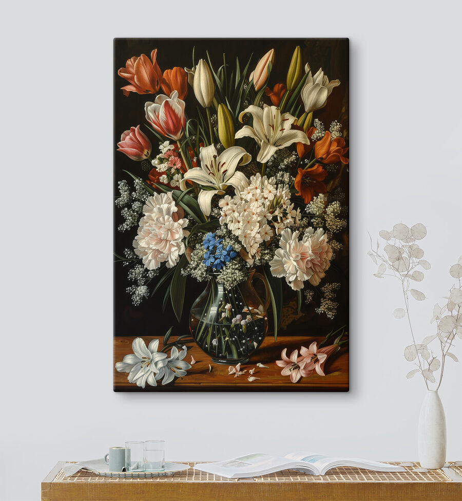 Peinture de fleurs dans un vase
