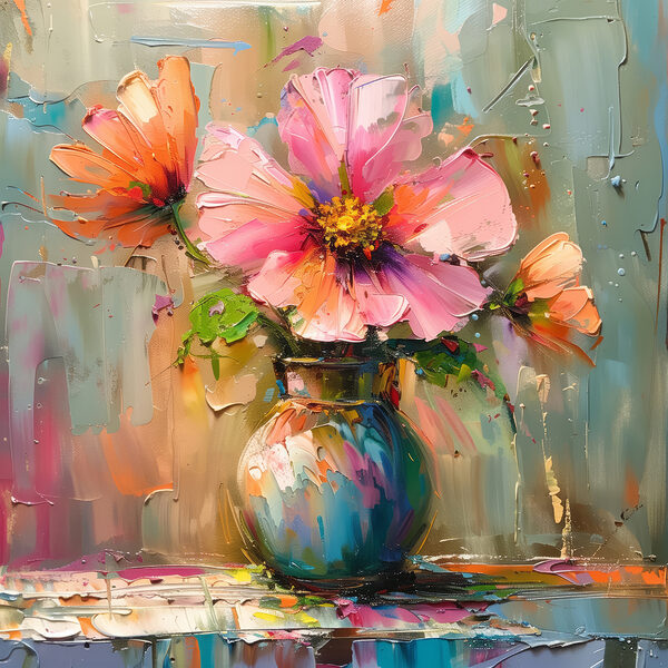 Peinture de fleurs dans un vase Peinture de fleurs dans un vase
