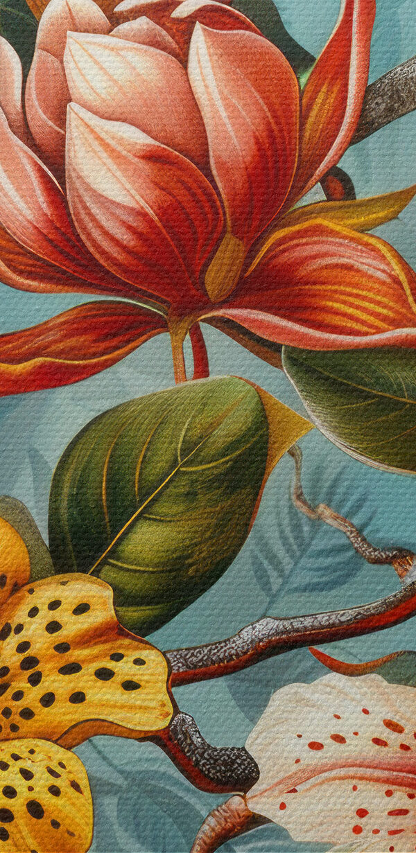 Motif floral avec des oranges et des fleurs Motif floral avec des oranges et des fleurs