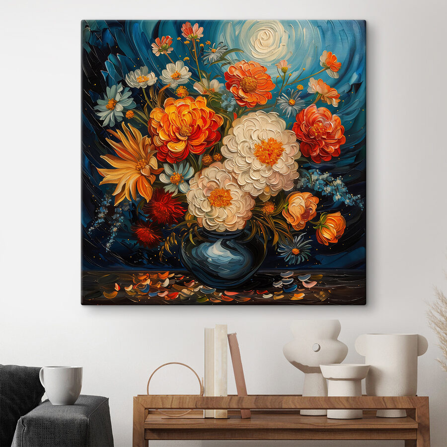 Peinture de fleurs dans un vase