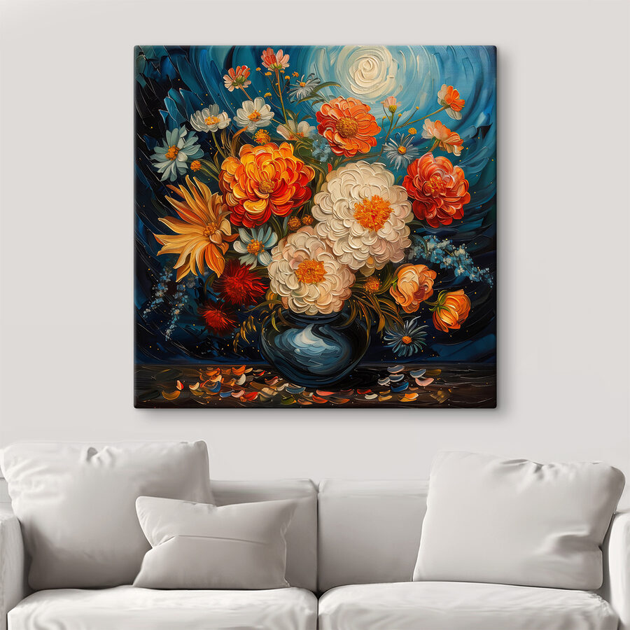 Peinture de fleurs dans un vase