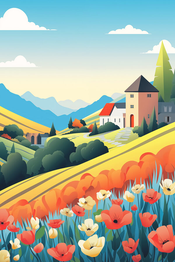 Maison dans une vallée fleurie Maison dans une vallée fleurie