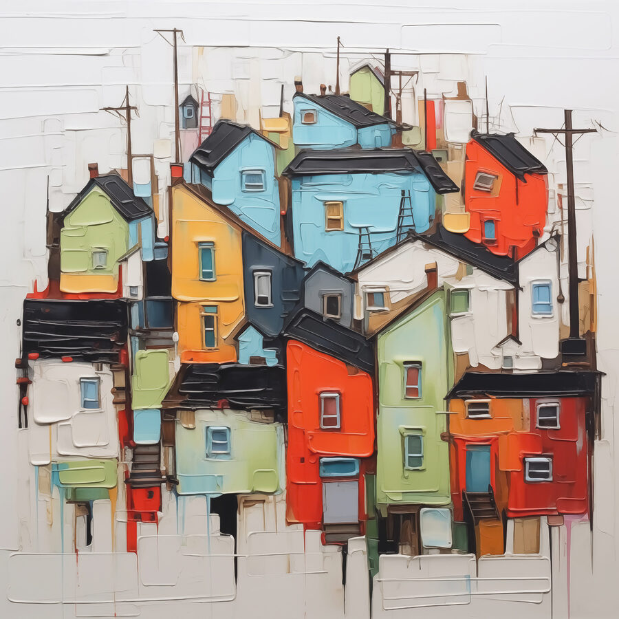 Peinture d'une ville