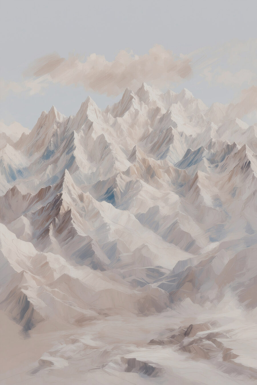Chaîne de montagnes enneigées
