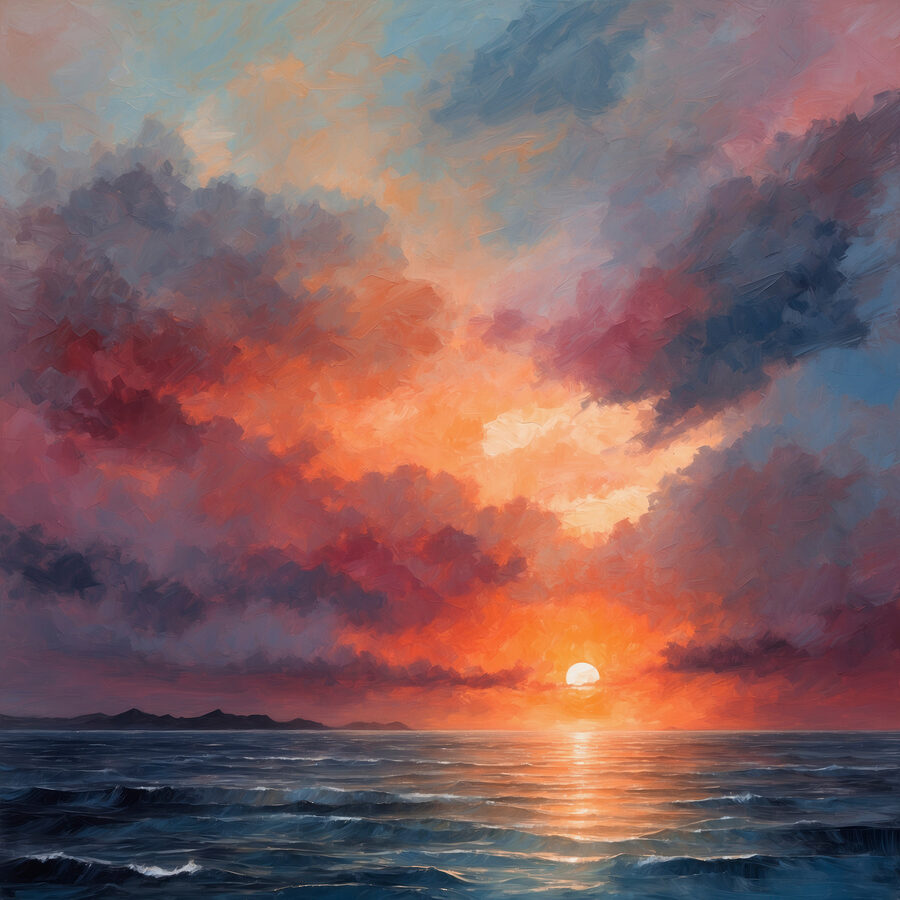 Coucher de soleil sur l'océan