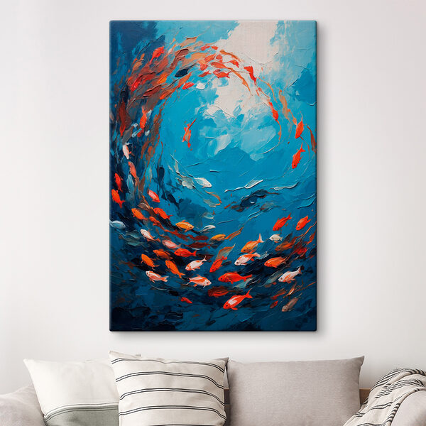 Peinture de poissons nageant dans l'eau Peinture de poissons nageant dans l'eau