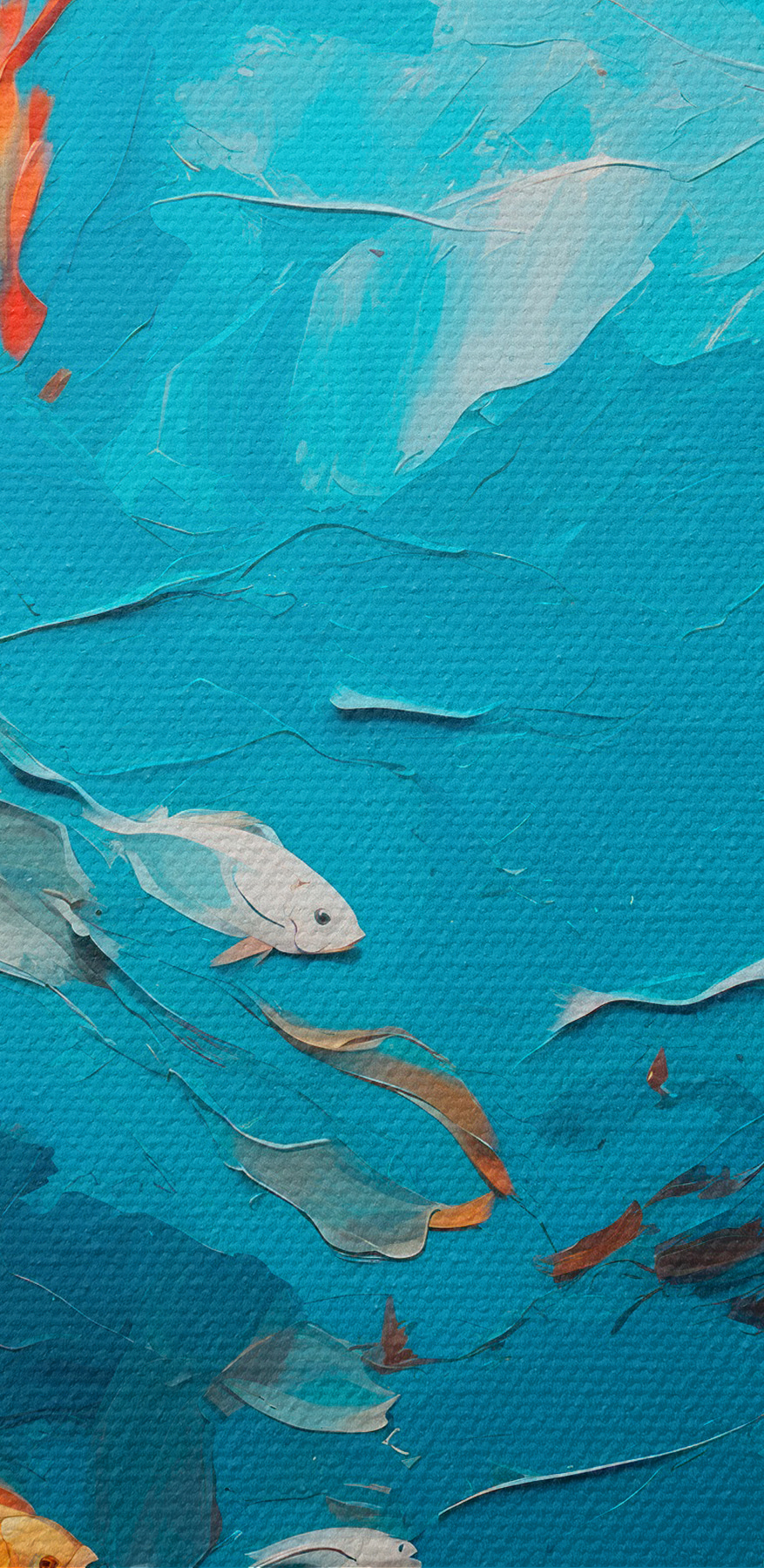 Peinture de poissons nageant dans l'eau