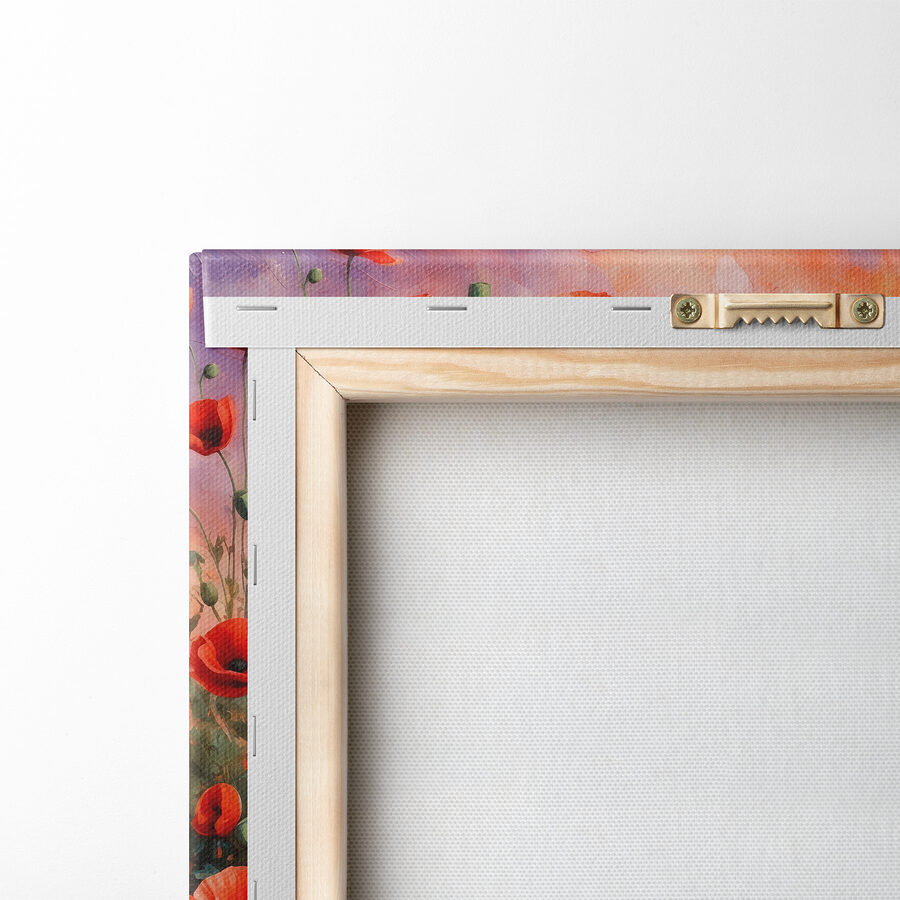 Peinture de fleurs rouges et d'eau