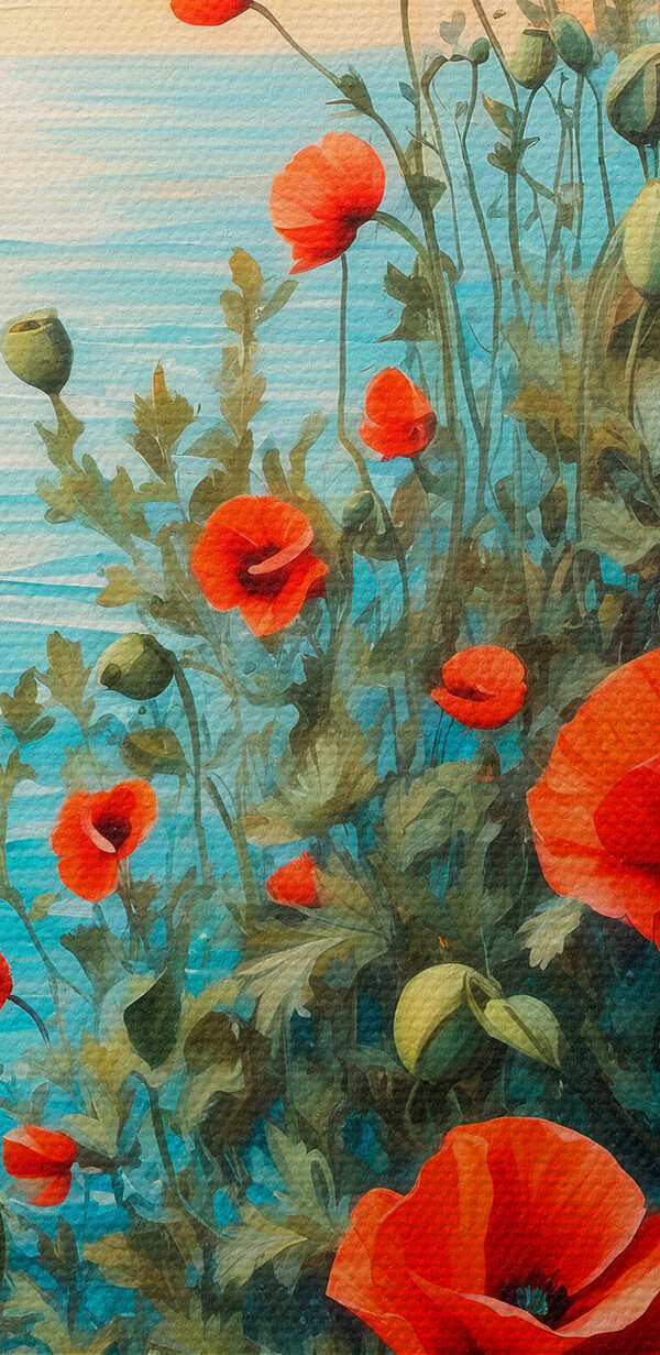 Peinture de fleurs rouges et d'eau Peinture de fleurs rouges et d'eau
