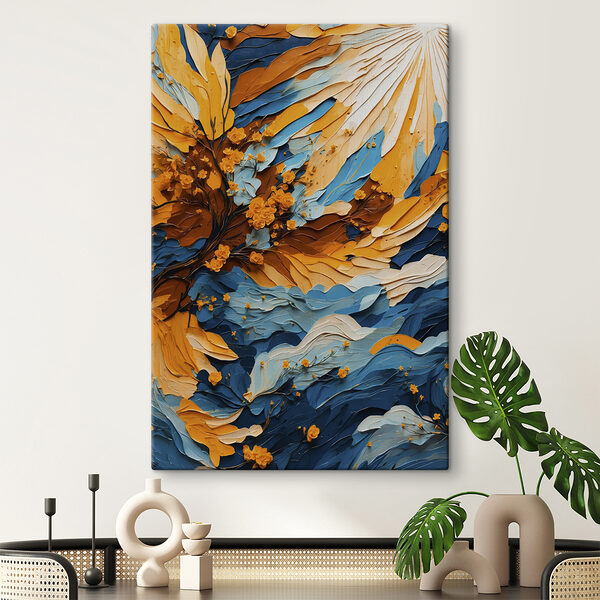 Peinture d'un arbre avec des fleurs jaunes Peinture d'un arbre avec des fleurs jaunes