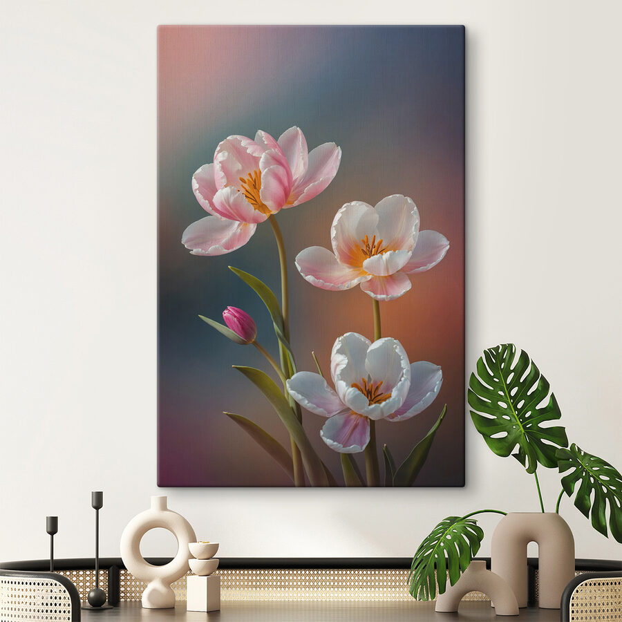 Groupe de fleurs roses et blanches