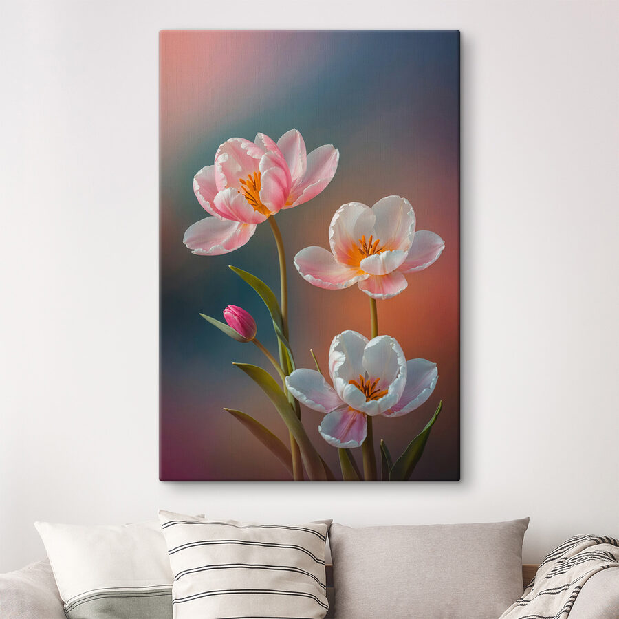 Groupe de fleurs roses et blanches