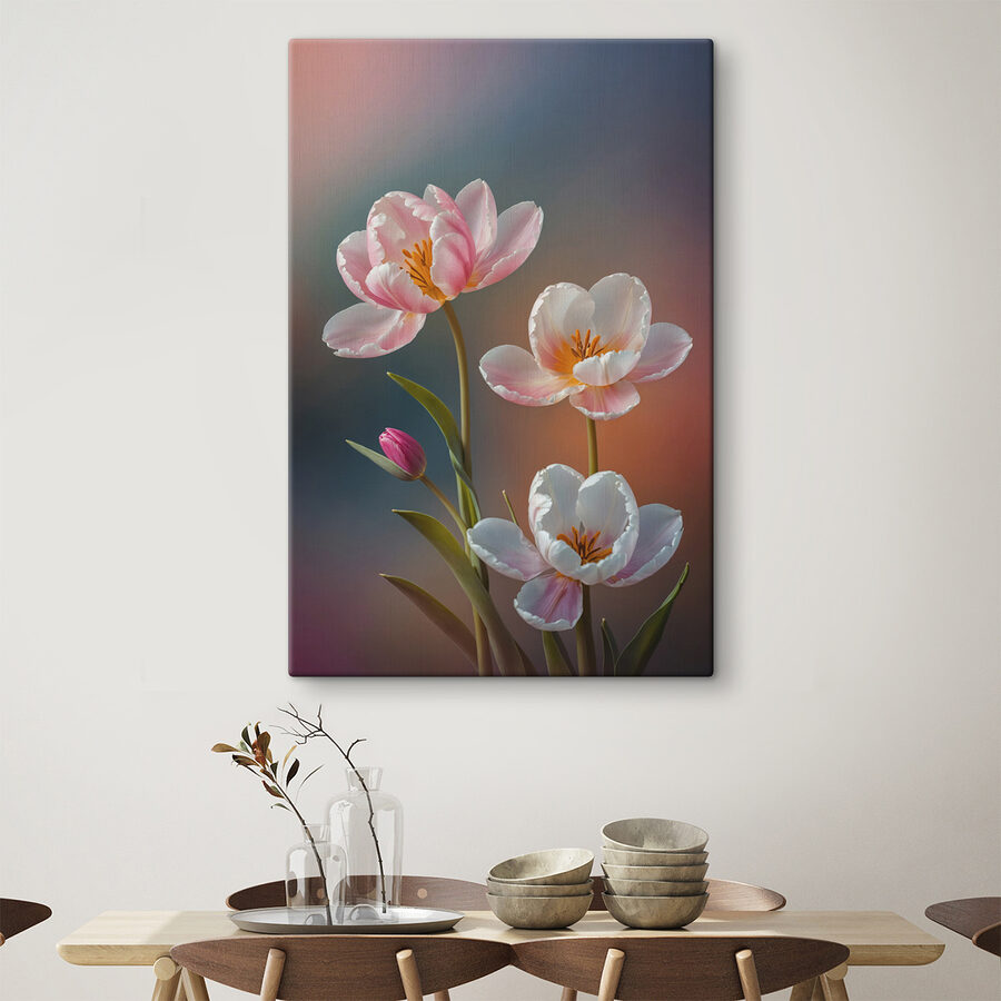 Groupe de fleurs roses et blanches