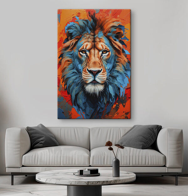 Lion coloré aux moustaches blanches Lion coloré aux moustaches blanches