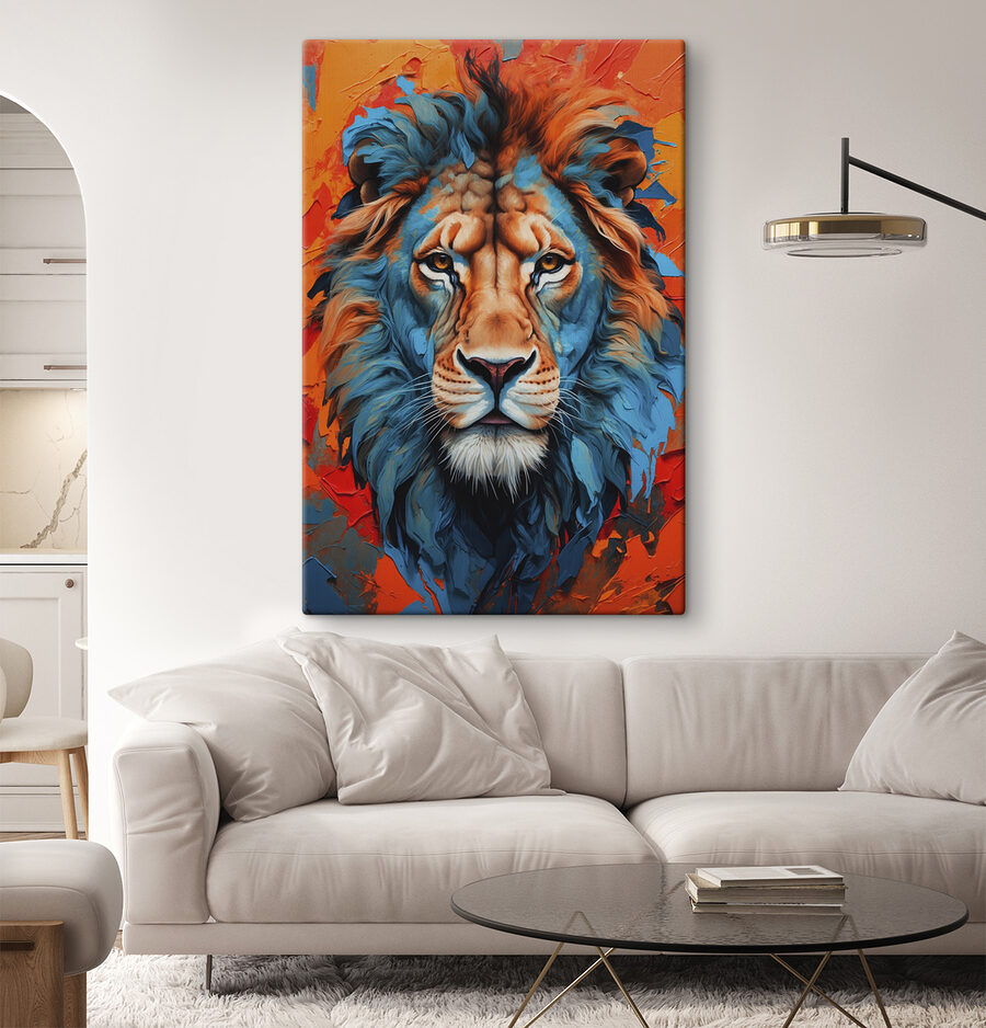 Lion coloré aux moustaches blanches Lion coloré aux moustaches blanches