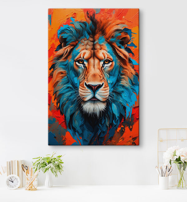 Lion coloré aux moustaches blanches Lion coloré aux moustaches blanches