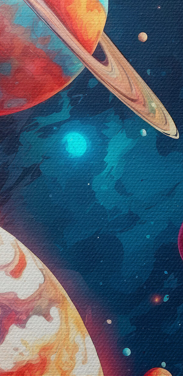 Planètes colorées dans l'espace Planètes colorées dans l'espace