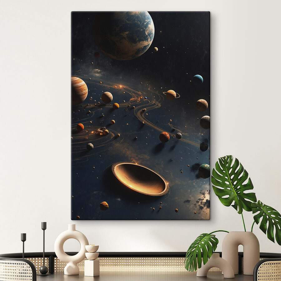 Les planètes dans l'espace avec les planètes et les étoiles