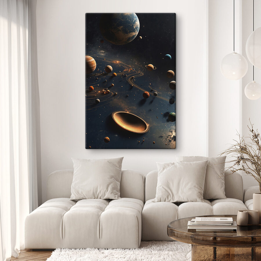 Les planètes dans l'espace avec les planètes et les étoiles