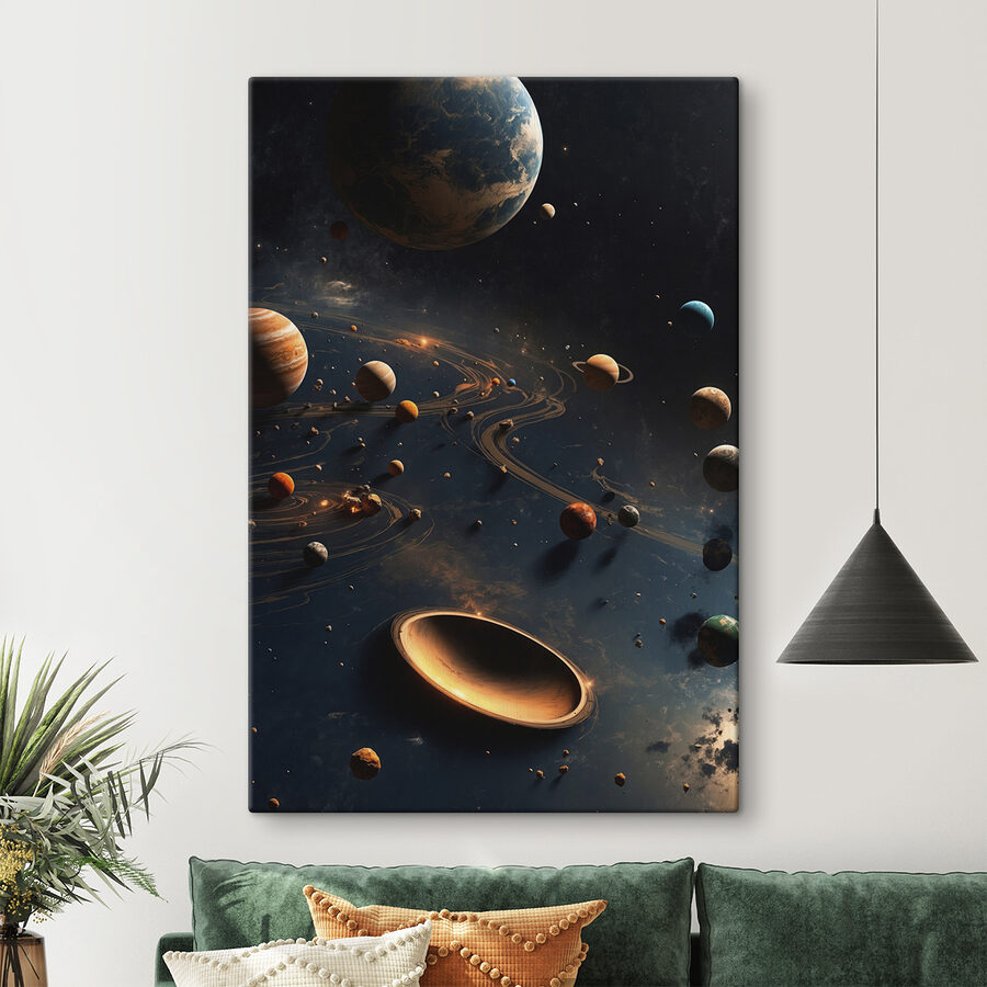 Les planètes dans l'espace avec les planètes et les étoiles