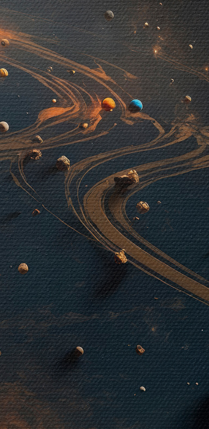 Les planètes dans l'espace avec les planètes et les étoiles