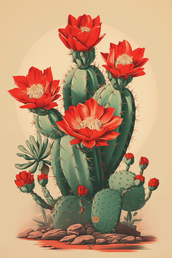 Cactus à fleurs rouges Cactus à fleurs rouges