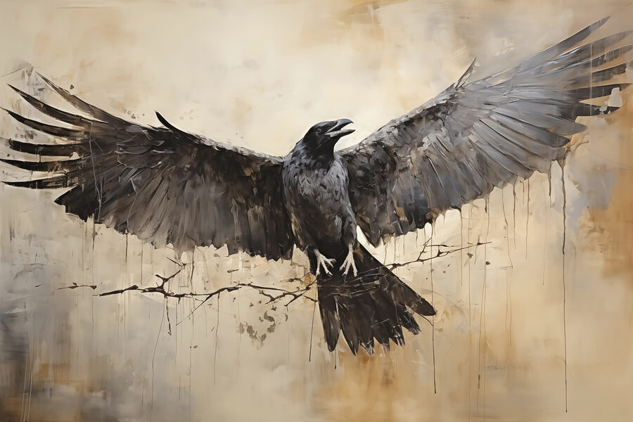 Oiseau aux ailes déployées