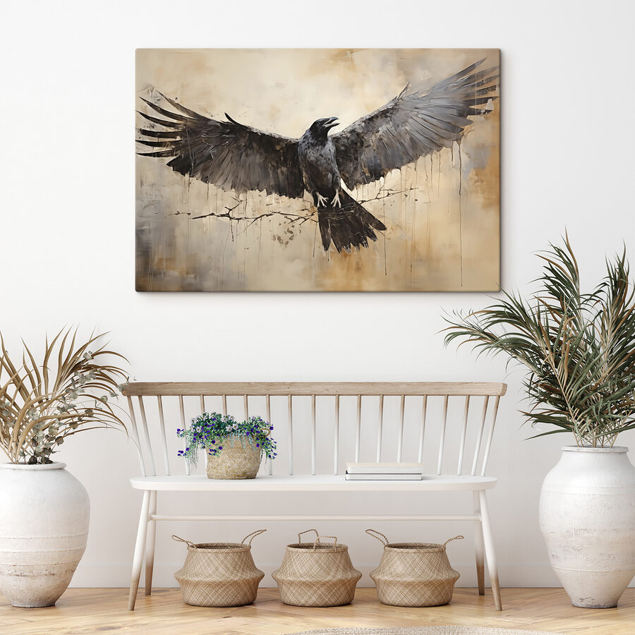 Oiseau aux ailes déployées