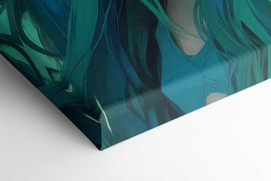 Femme aux cheveux verts et à l'oiseau bleu