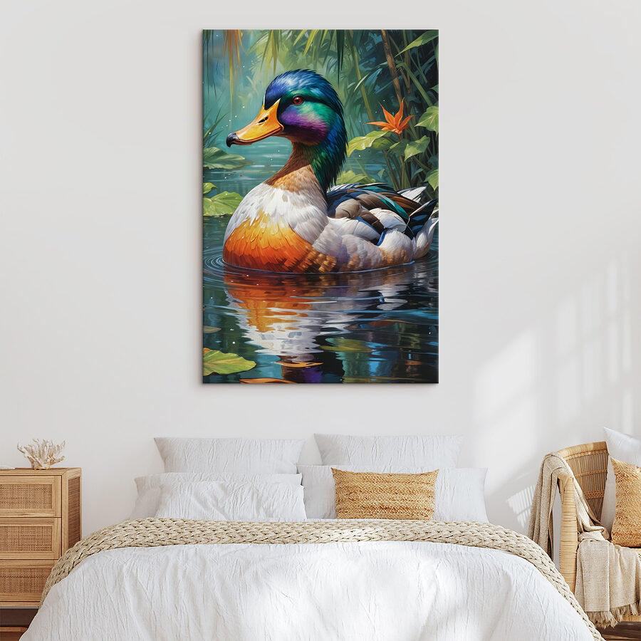 Canard coloré dans l'eau