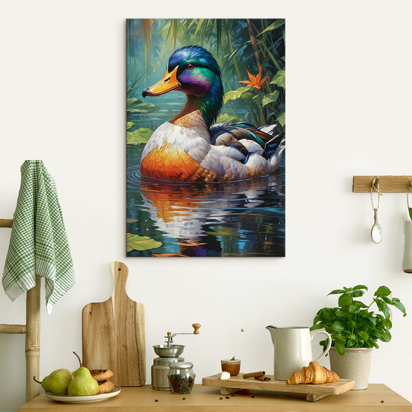 Canard coloré dans l'eau Canard coloré dans l'eau